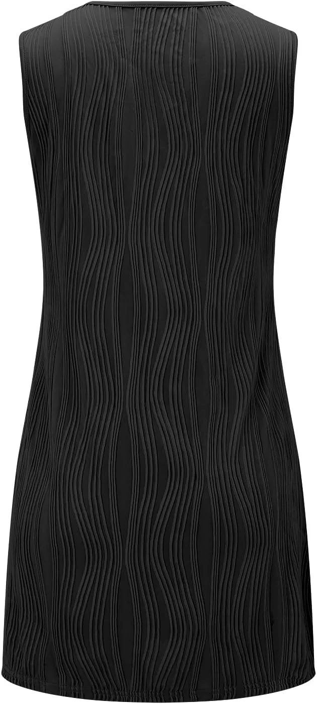 Summer Dresses for Women 2024 Vacation Casual Sleeveless Midi Tshirt Dress Trendy Flowy Loose Boho Beach Sundresses
