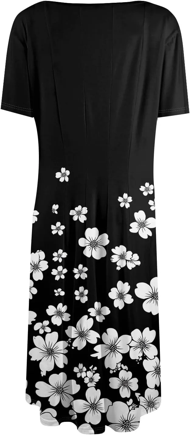 Summer Dresses Women Midi Dresses for Women Fitted Tight Short Sleeve A Line Dresses Women Summer