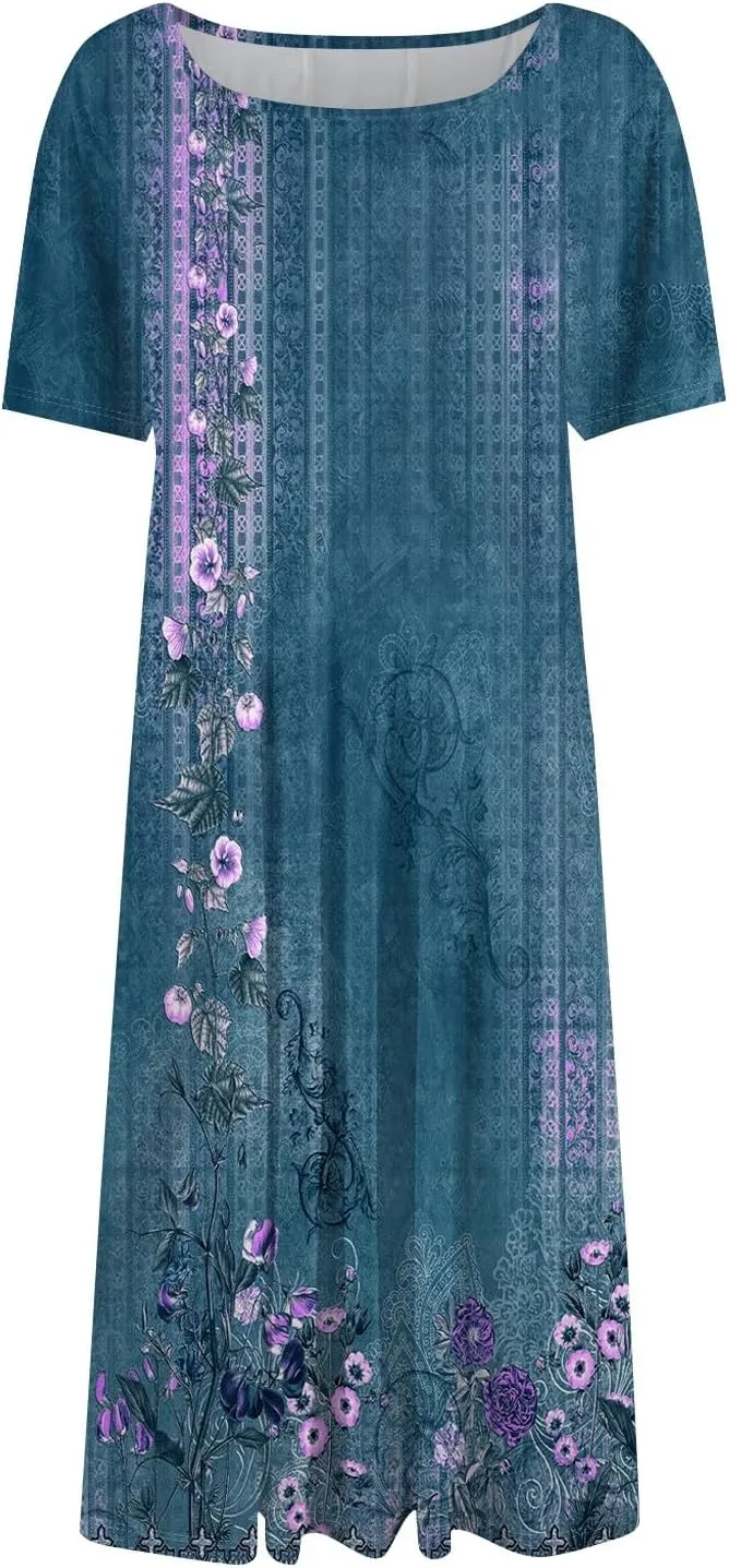 Summer Dresses Women Midi Dresses for Women Fitted Tight Short Sleeve A Line Dresses Women Summer