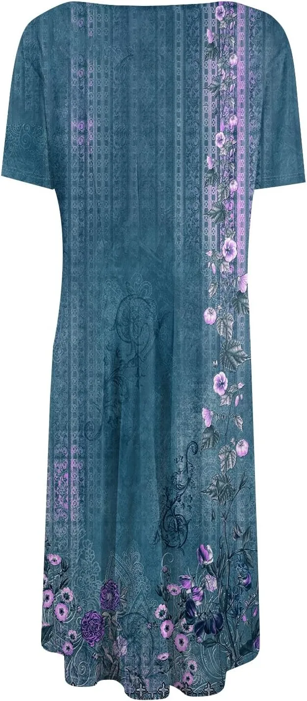 Summer Dresses Women Midi Dresses for Women Fitted Tight Short Sleeve A Line Dresses Women Summer