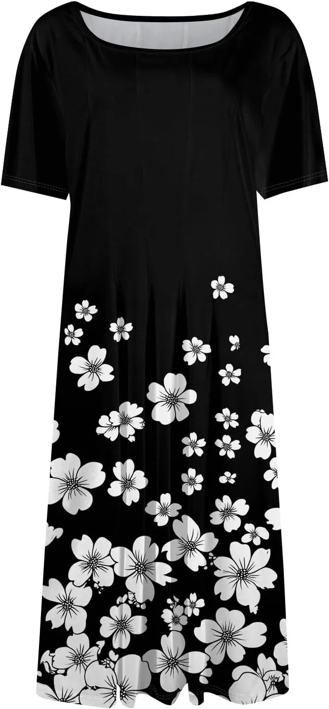 Summer Dresses Women Midi Dresses for Women Fitted Tight Short Sleeve A Line Dresses Women Summer