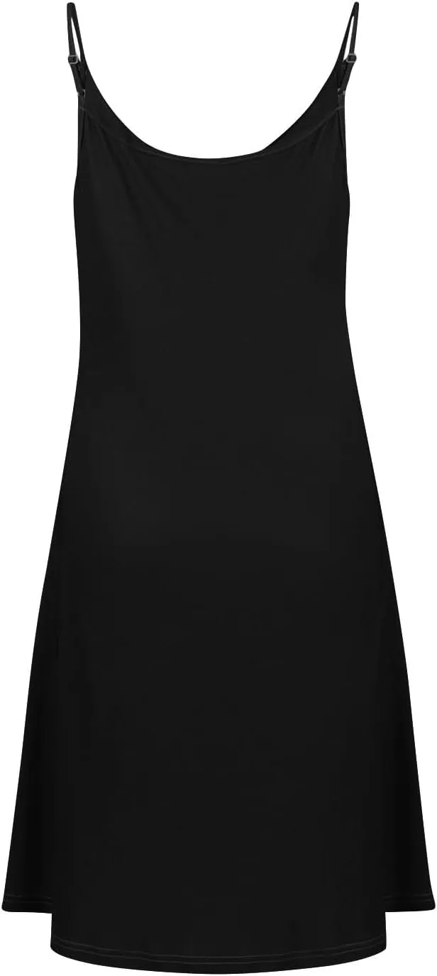 Summer Mini Dress for Women Spaghetti Strap Button Down Scoop Neck Sundress Bathing Suit Cover Ups with Pockets