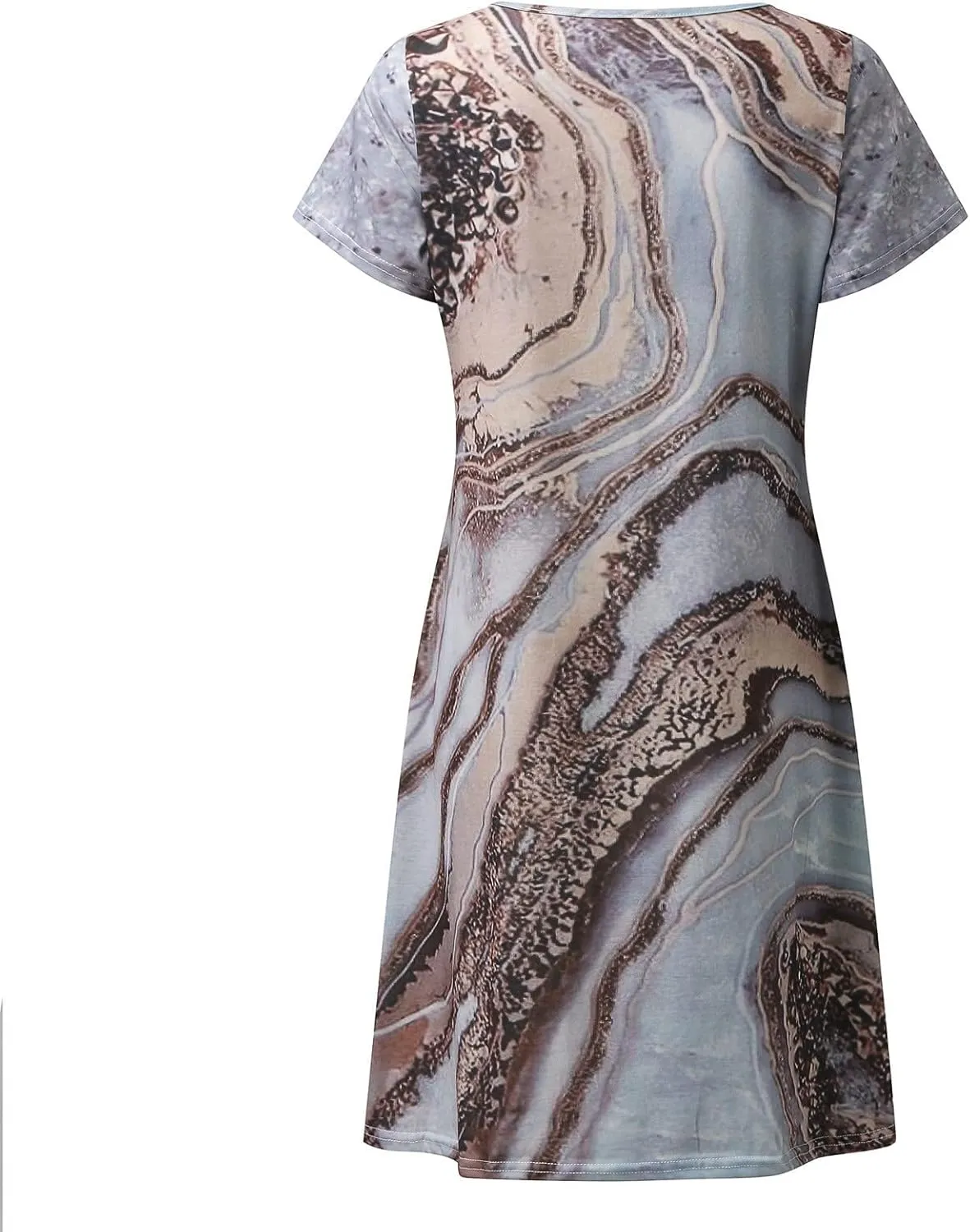 Sundresses for Women Casual Beach Trendy A Line Dress Floral Print V Neck Flowy Boho Mini Dresses Vacation Clothes