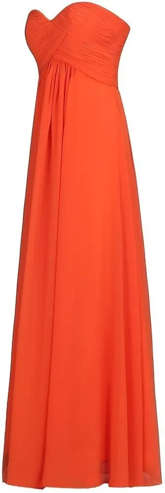 Sweetheart Bridesmaid Chiffon Prom Dresses Long Evening Gowns