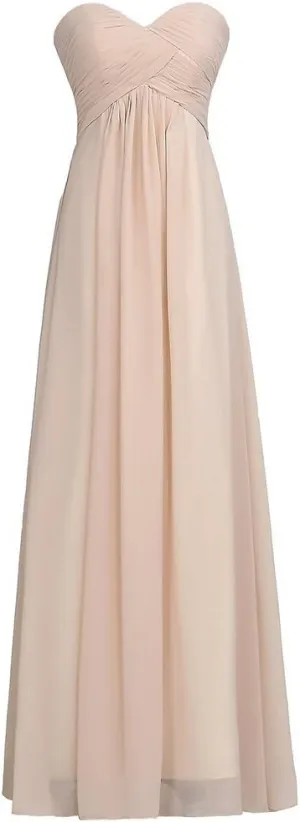 Sweetheart Bridesmaid Chiffon Prom Dresses Long Evening Gowns
