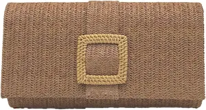 Trendy Straw Evening Bags for Women Woven Purse Straw Summer Beach Clutch Purse Crossbody Handbag Party Travel