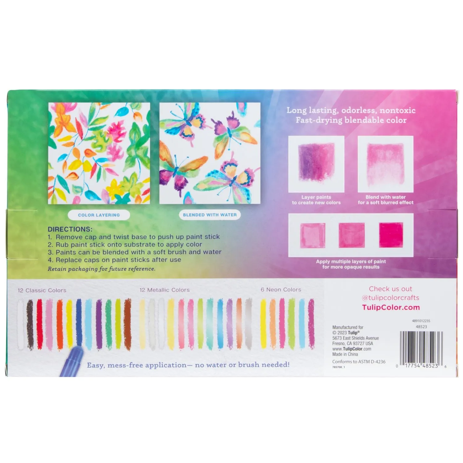 Tulip Tempera Paint Sticks 30 pack
