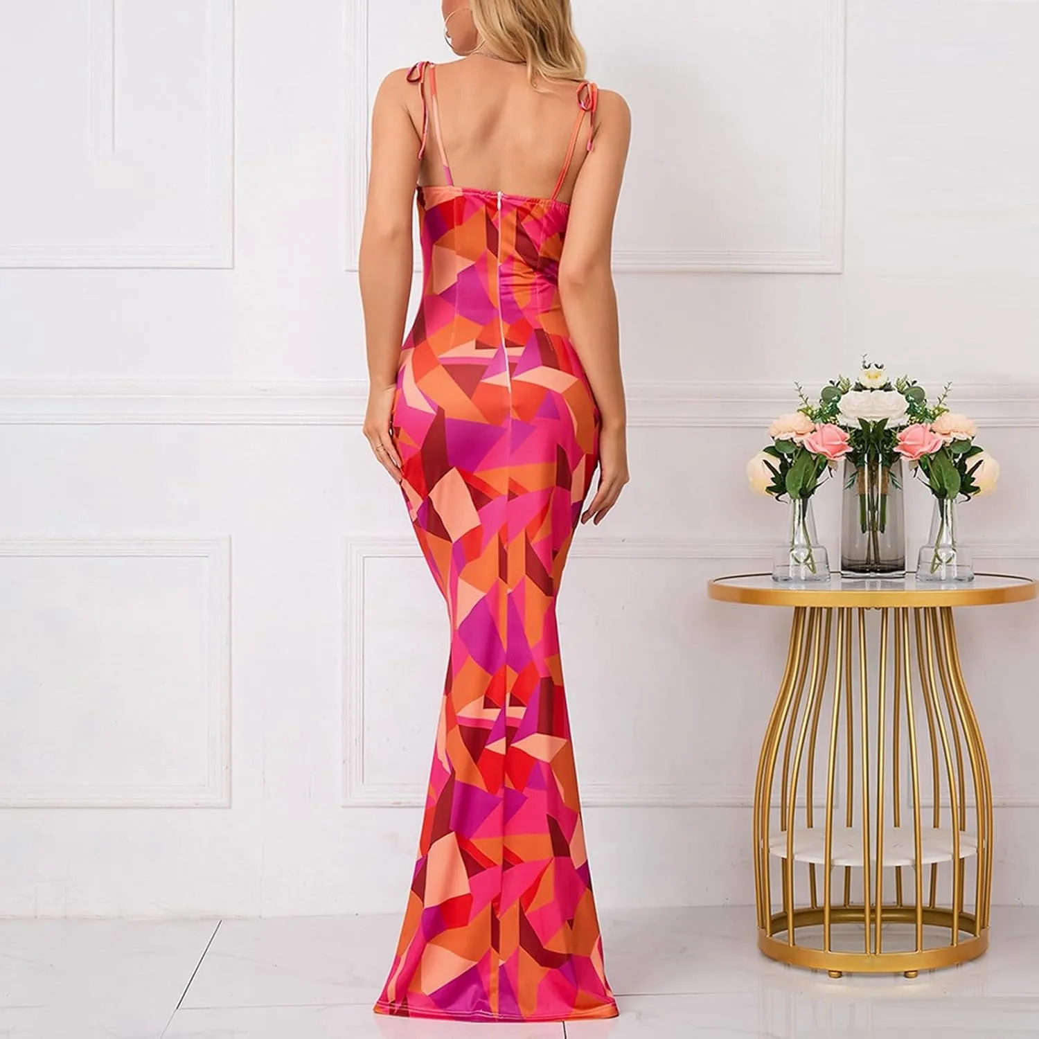 Women Corset Dress Summer Sleeveless Floral Maxi Dresses Sexy Spaghetti Strap Milkmaid Dress Vacation Bustier Dresses