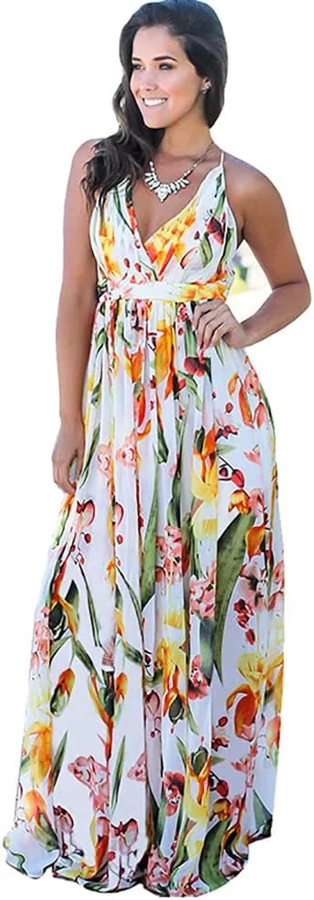 Women Transformer Convertible Multi Way Wrap V-Neck Wedding Bridesmaid Dress Halter Ombre Floral Long Evening Prom Maxi Dress