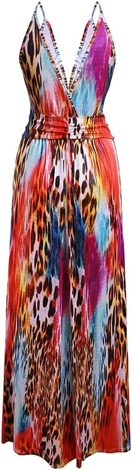Women Transformer Convertible Multi Way Wrap V-Neck Wedding Bridesmaid Dress Halter Ombre Floral Long Evening Prom Maxi Dress
