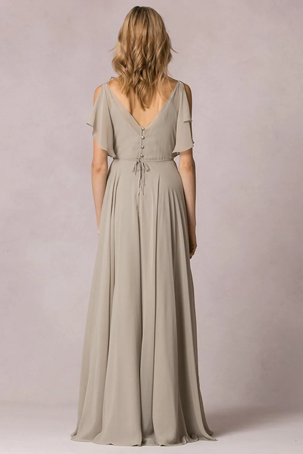 Women's Bridesmaid Dress V-Neck A-Line Prom Evening Gowns Long