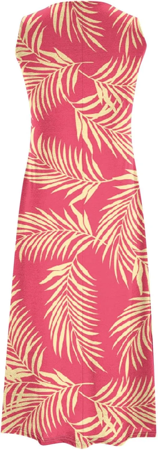 Womens Floral Maxi Dresses 2 Piece Set Sleeveless A Line Summer Beach Wedding Guest Dress with Cardigan 2025 Trendy
