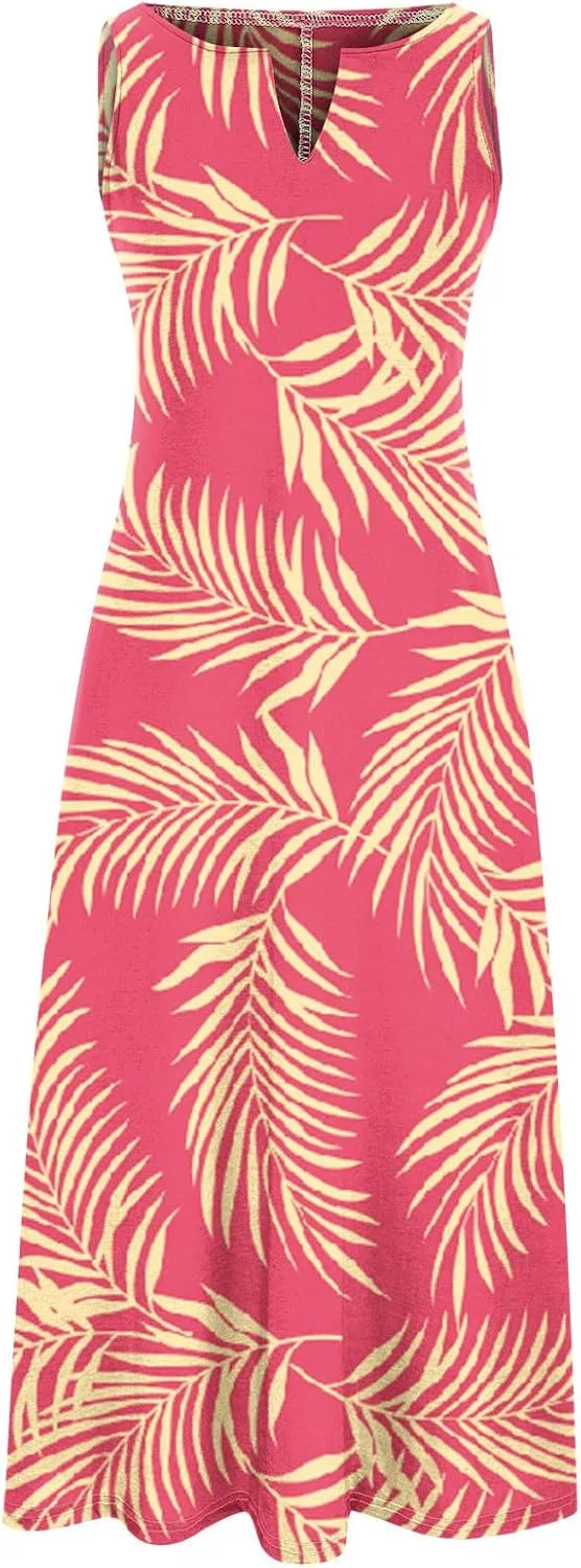 Womens Floral Maxi Dresses 2 Piece Set Sleeveless A Line Summer Beach Wedding Guest Dress with Cardigan 2025 Trendy