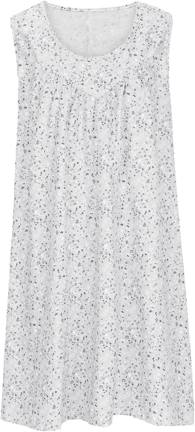 Women's Floral Sleeveless Dress Casual Loose Fit Summer Boho Sundress Flowy A-Line Dresses