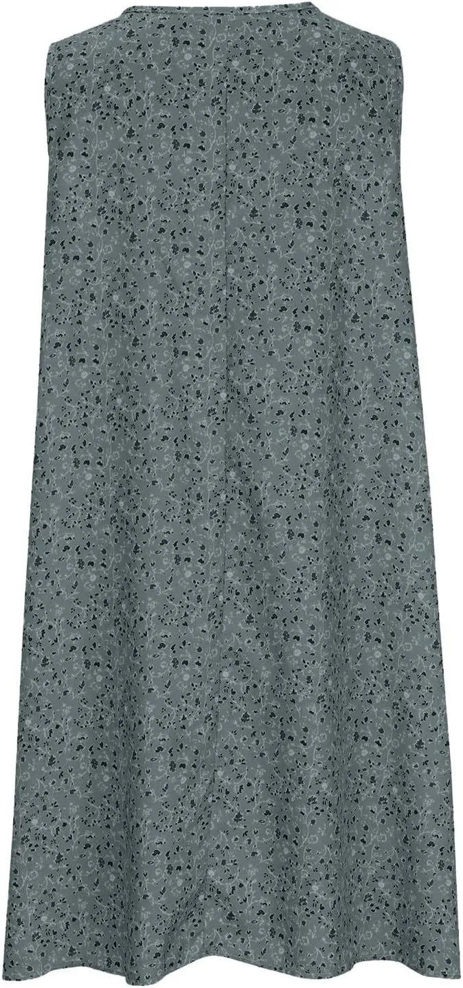 Women's Floral Sleeveless Dress Casual Loose Fit Summer Boho Sundress Flowy A-Line Dresses