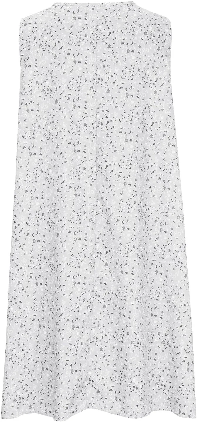Women's Floral Sleeveless Dress Casual Loose Fit Summer Boho Sundress Flowy A-Line Dresses