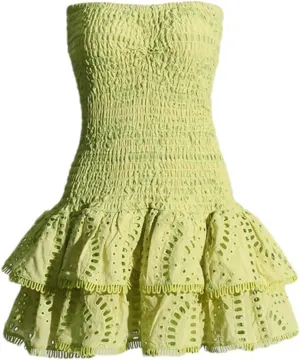 Women's Mini A Line Dresses Sexy Strapless Sleeveless High Waist Ruffles Hem Elegant Slim Dress