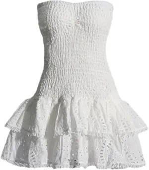 Women's Mini A Line Dresses Sexy Strapless Sleeveless High Waist Ruffles Hem Elegant Slim Dress