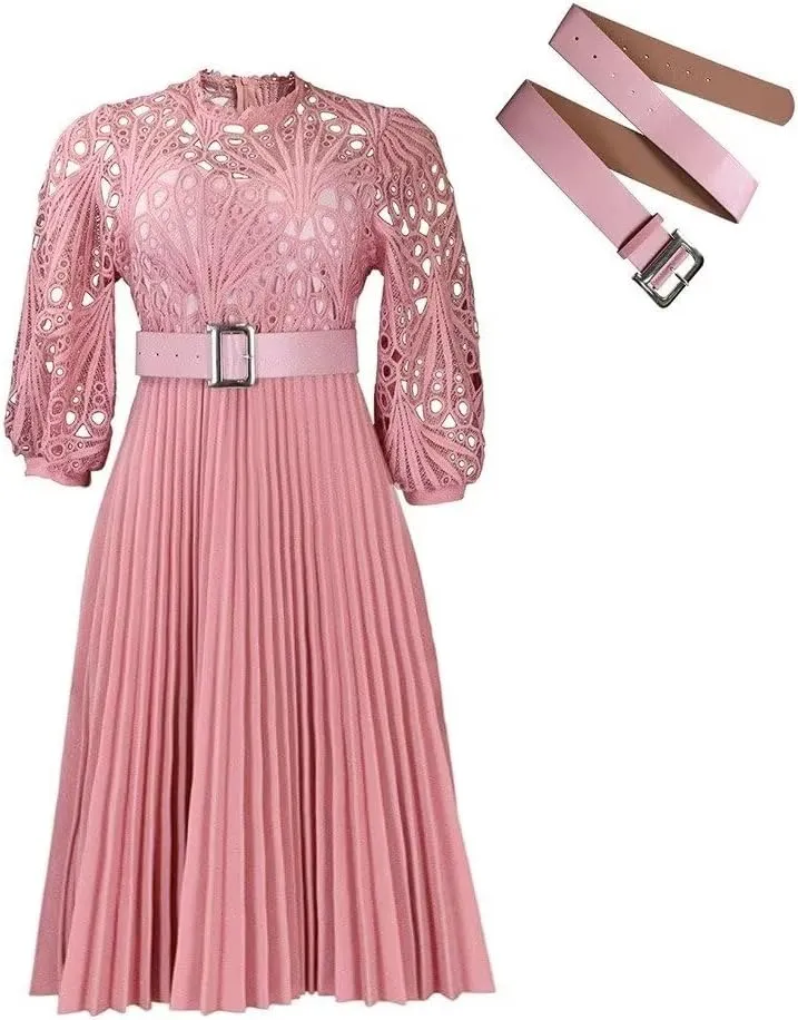 Womens Plus Size Dress V Neck Long Sleeve Midi Empire Waist Loose Fit Swing Dresses A-Line Flowy Casual Dress