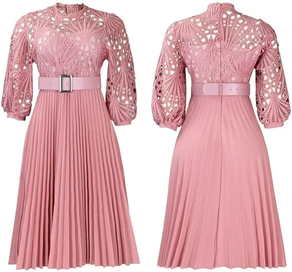 Womens Plus Size Dress V Neck Long Sleeve Midi Empire Waist Loose Fit Swing Dresses A-Line Flowy Casual Dress