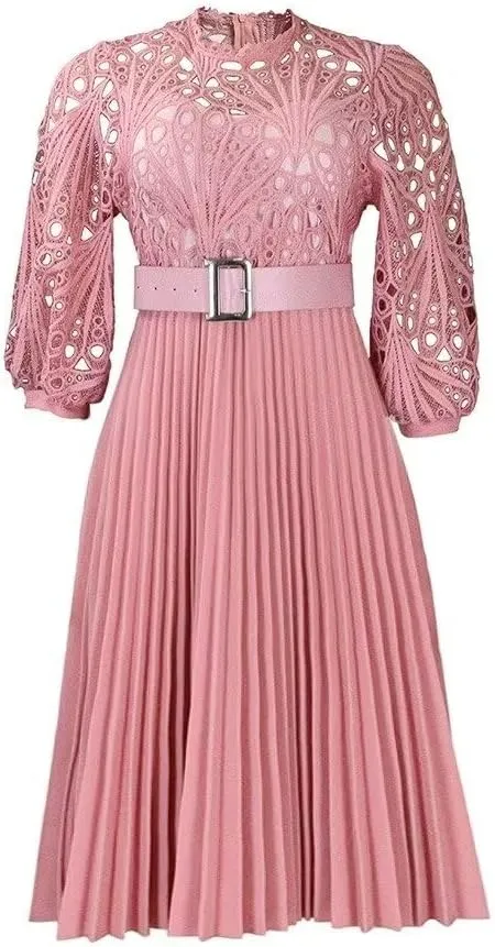 Womens Plus Size Dress V Neck Long Sleeve Midi Empire Waist Loose Fit Swing Dresses A-Line Flowy Casual Dress