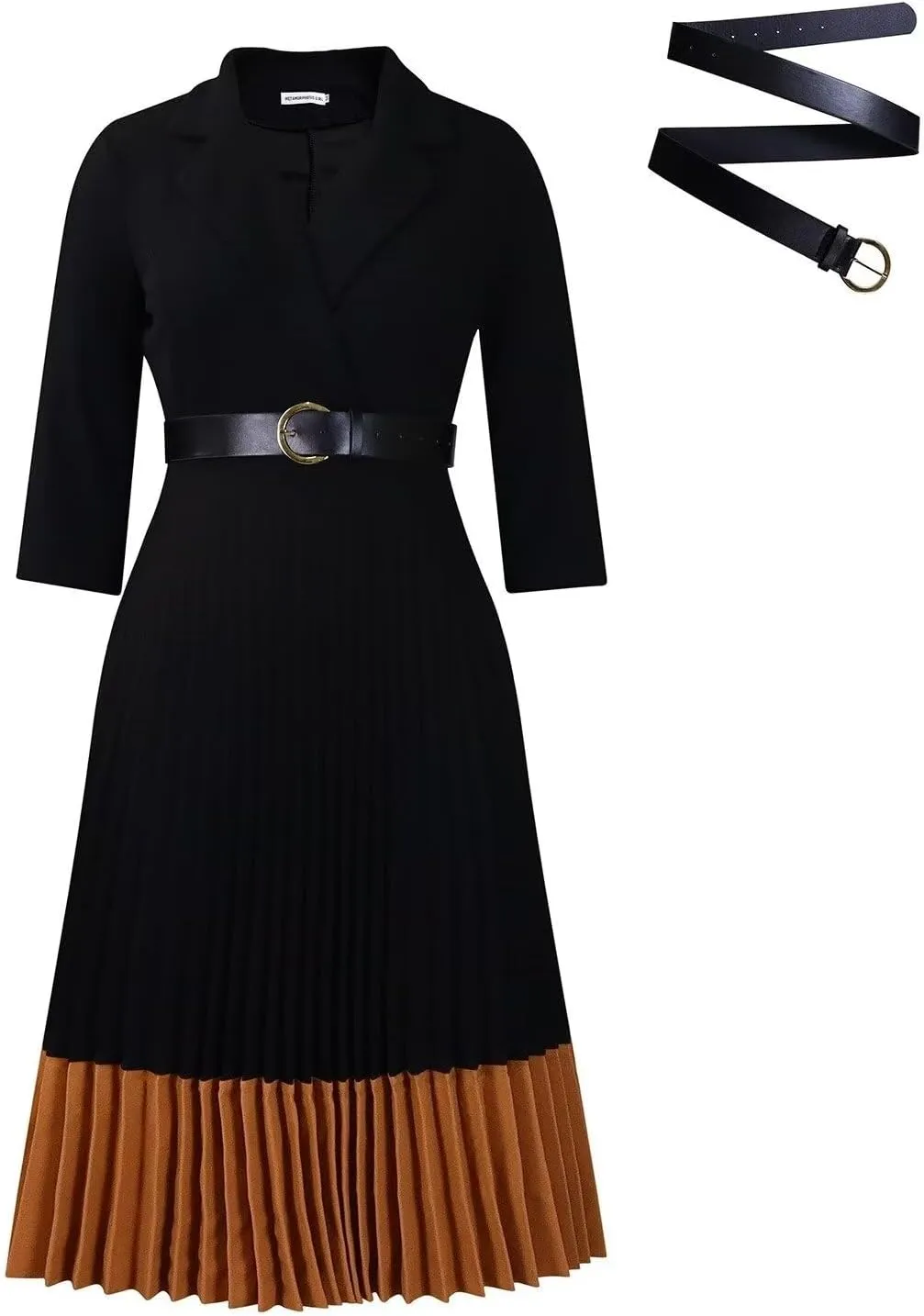 Womens Plus Size Dress V Neck Long Sleeve Midi Empire Waist Loose Fit Swing Dresses A-Line Flowy Casual Dress