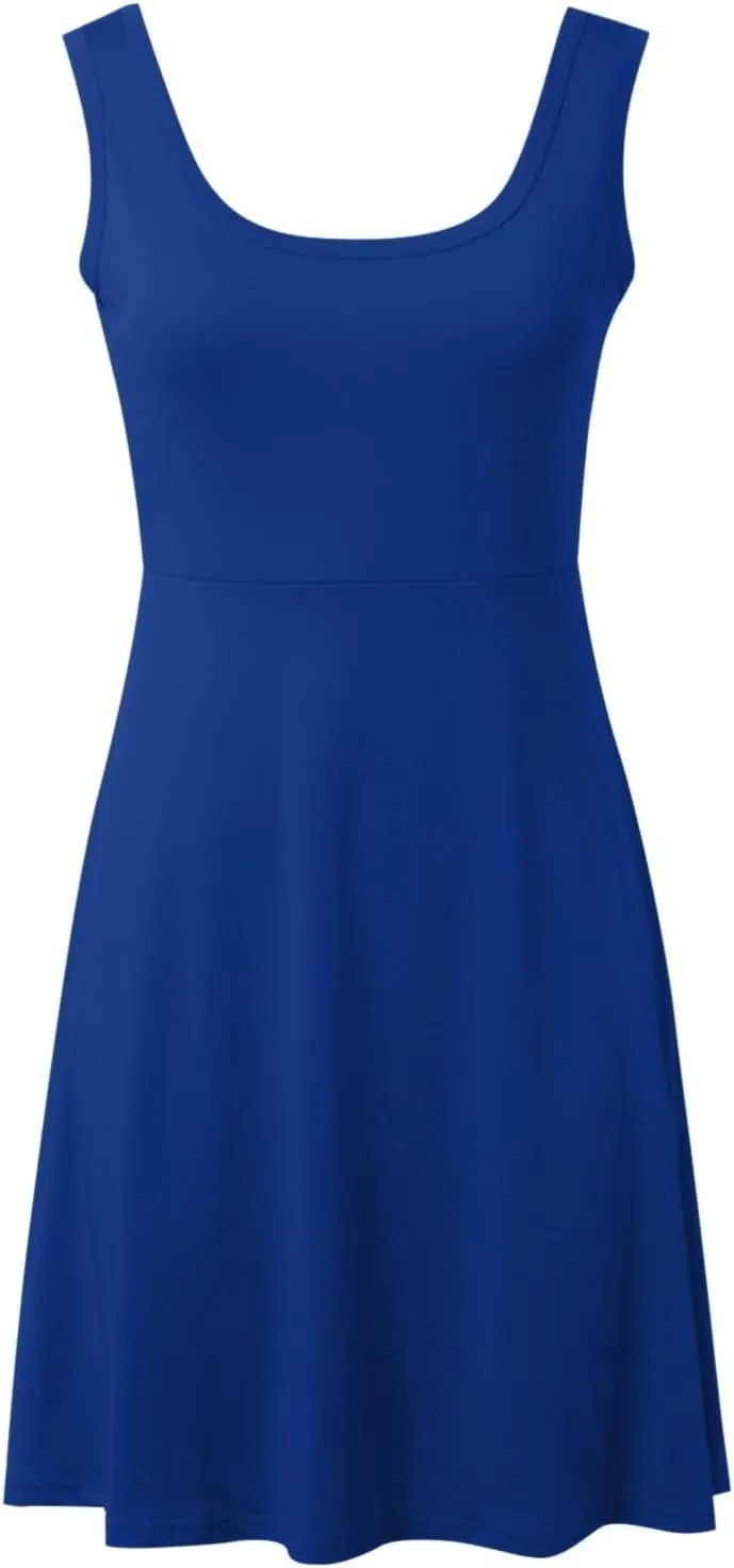 Women's Summer Beach Mini Dress Sleeveless Rockabilly Casual Dress Skater 2025 Trenty Tank Dresses