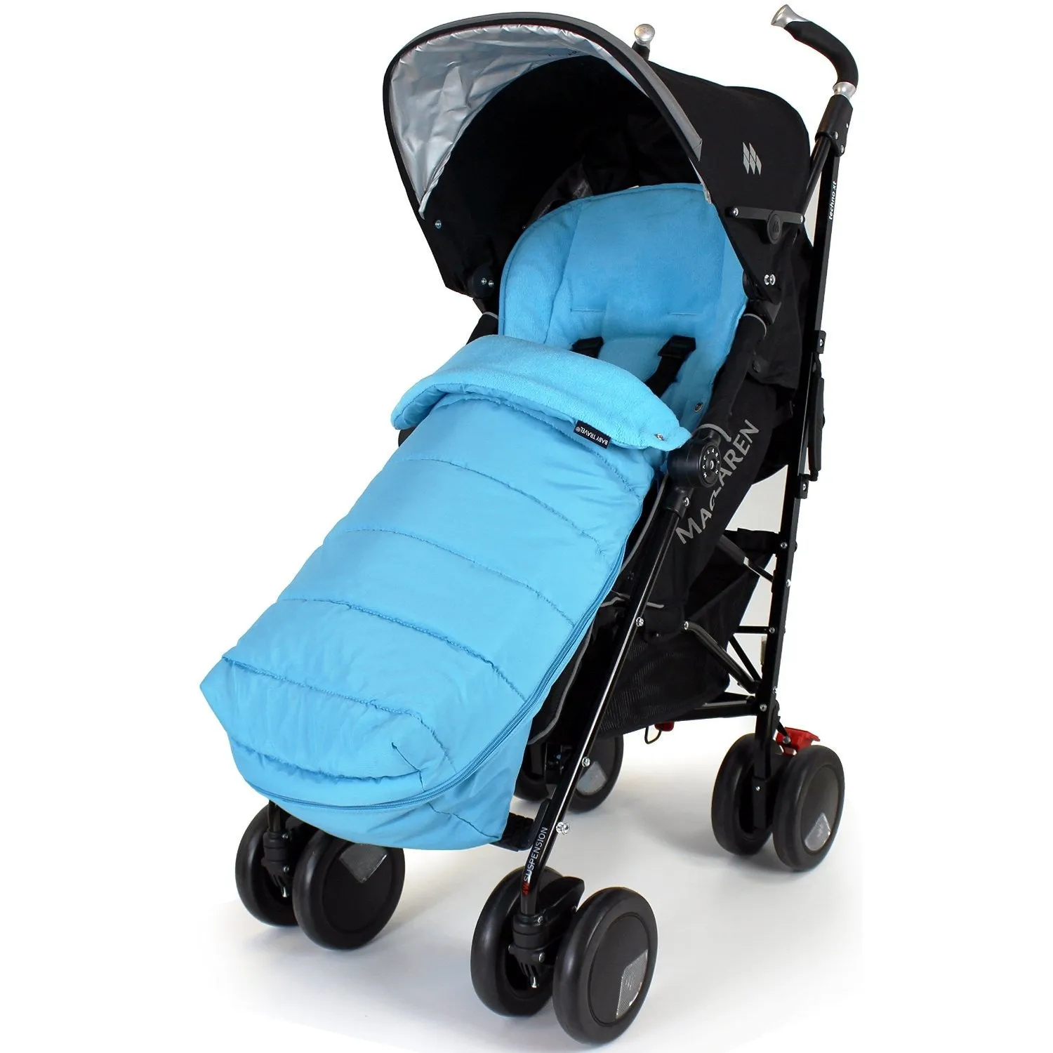 XXL Luxury Footmuff Liner Ocean (blue) Fit Obaby Atlas Tippitoes Stroller